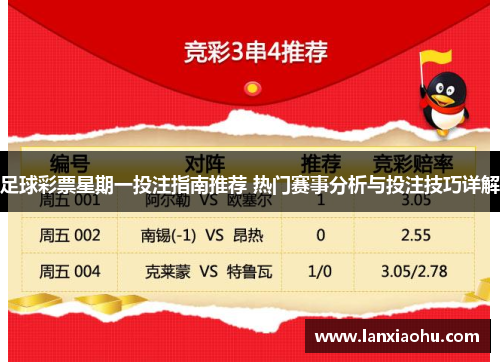 足球彩票星期一投注指南推荐 热门赛事分析与投注技巧详解